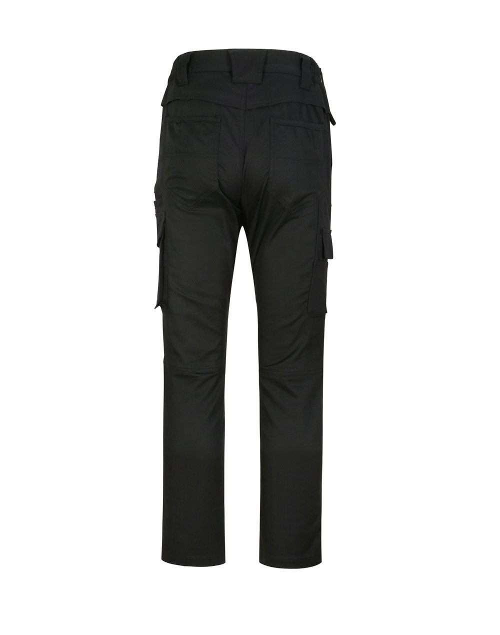 Unisex Cotton Stretch Rip-Stop Work Pants - Black - Back