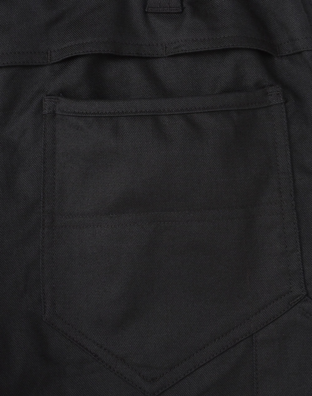 Unisex Cotton Stretch Rip-Stop Work Pants - Black - Back
