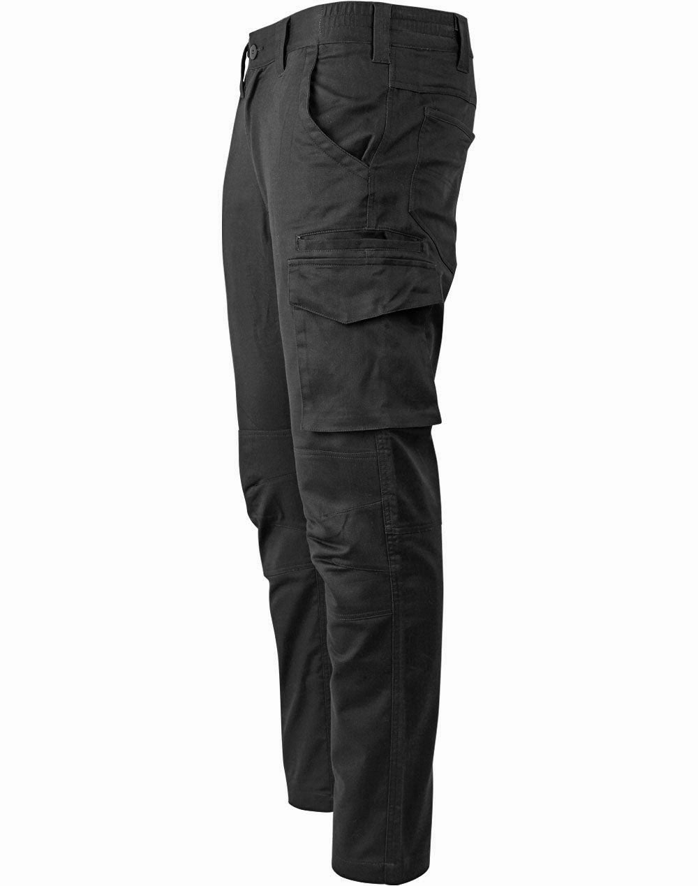 Unisex Cotton Stretch Rip-Stop Work Pants - Black - View