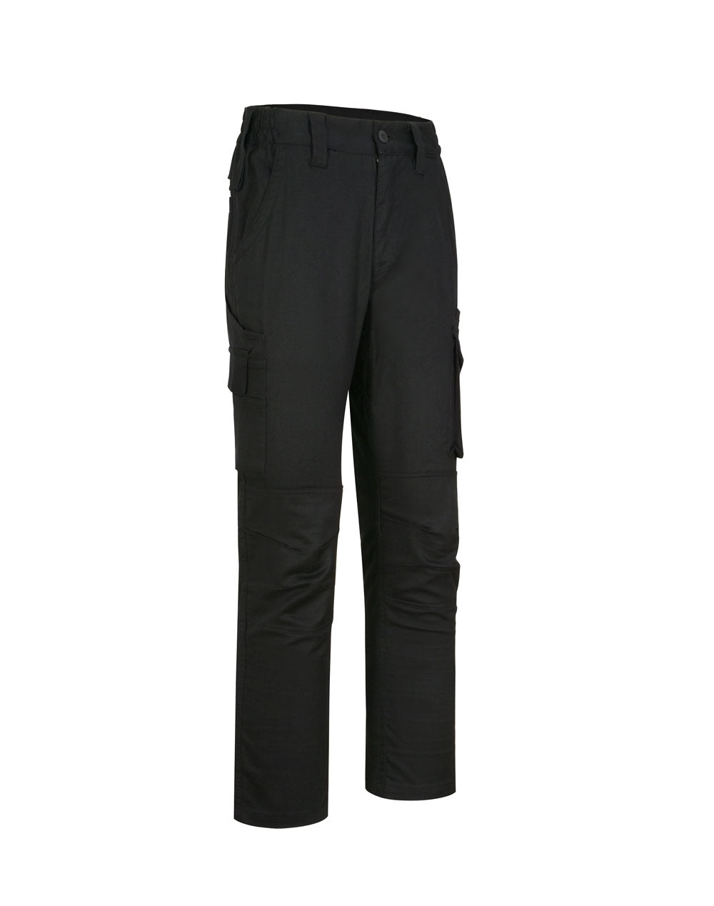Unisex Cotton Stretch Rip-Stop Work Pants - Black - View