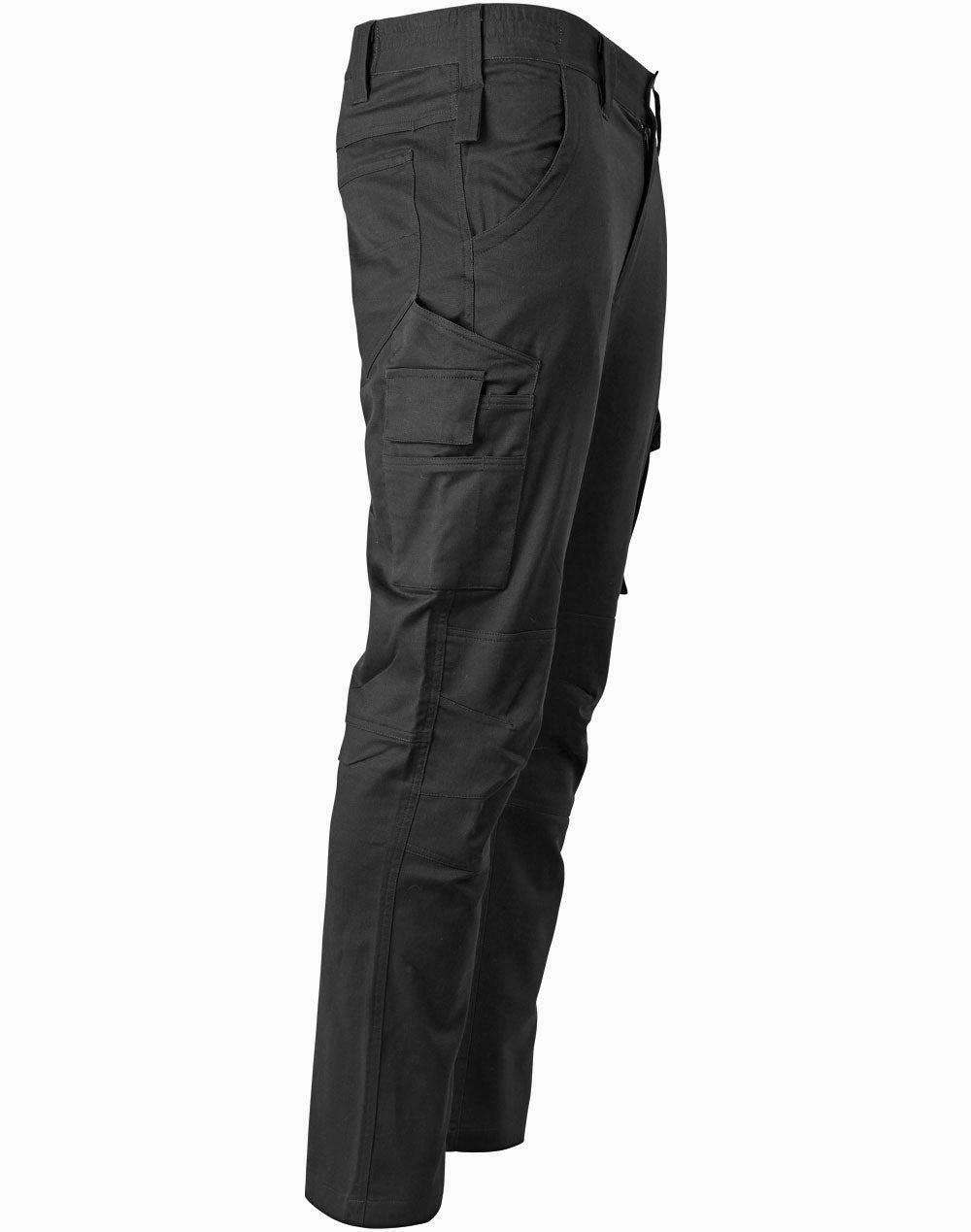 Unisex Cotton Stretch Rip-Stop Work Pants - Black - View