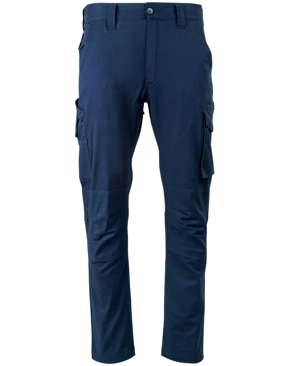Unisex Cotton Stretch Rip-Stop Work Pants - Navy - Front