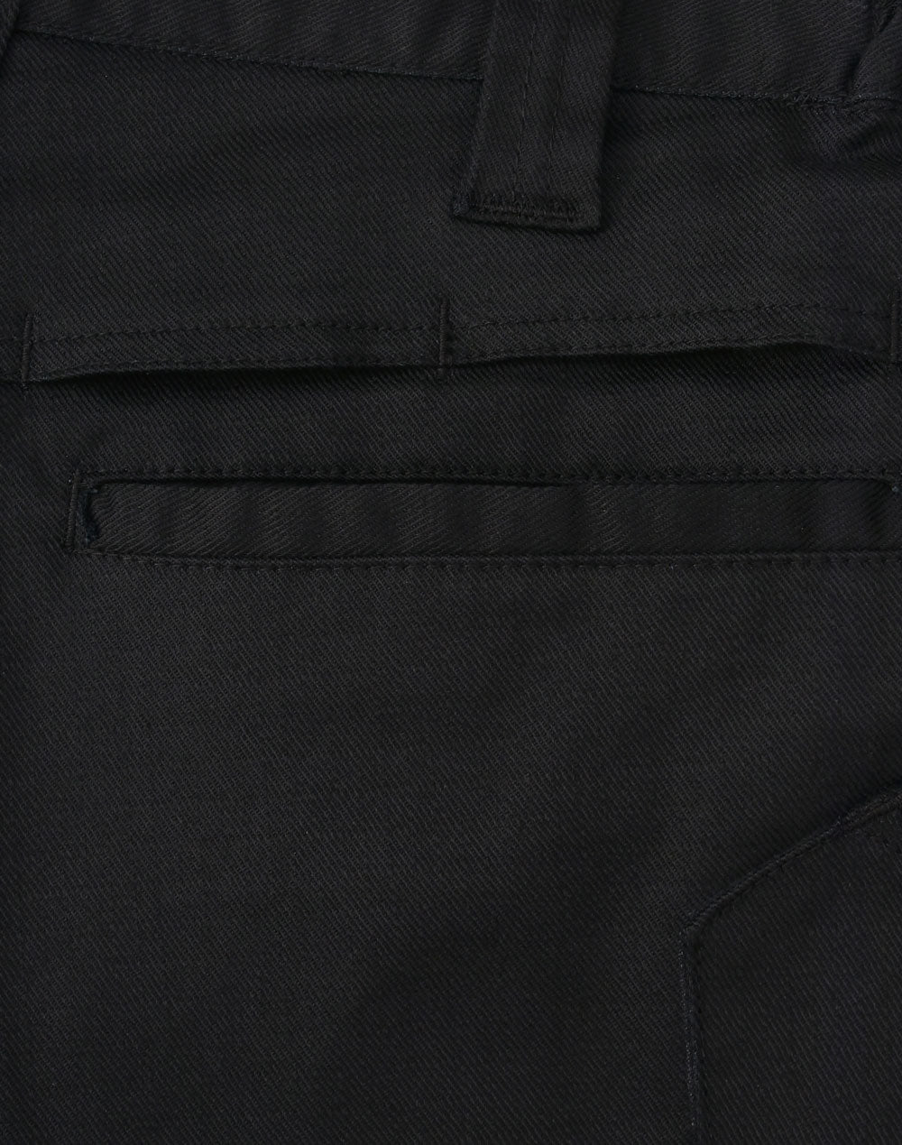 Unisex Cotton Stretch Rip-Stop Work Shorts - Black - Back