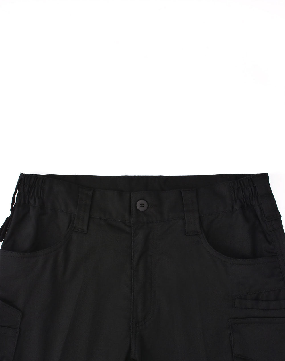 Unisex Cotton Stretch Rip-Stop Work Shorts - Black - View