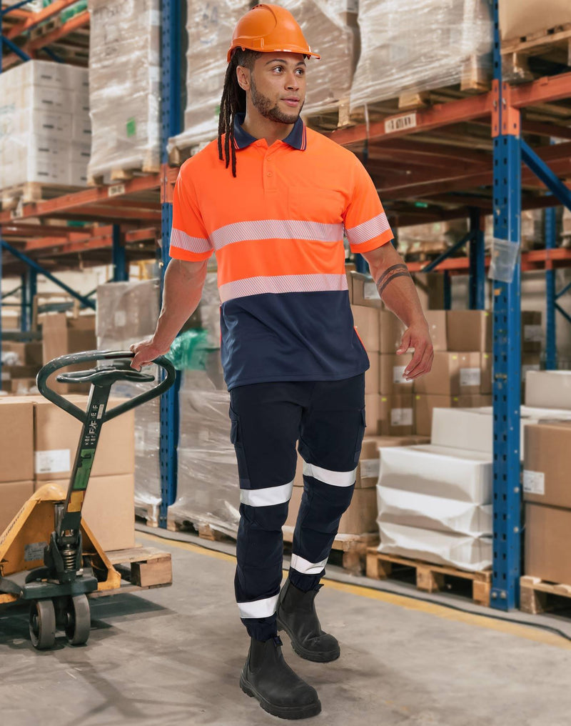 Unisex Cotton Stretch Drill Cuffed Work Pants with Tapes