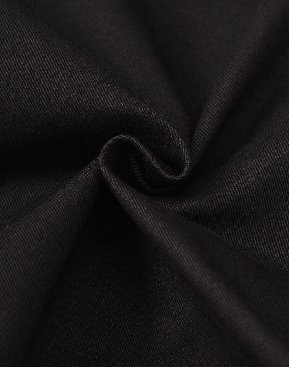 Unisex Cotton Stretch Drill Cuffed Work Pants - Black - Fabric