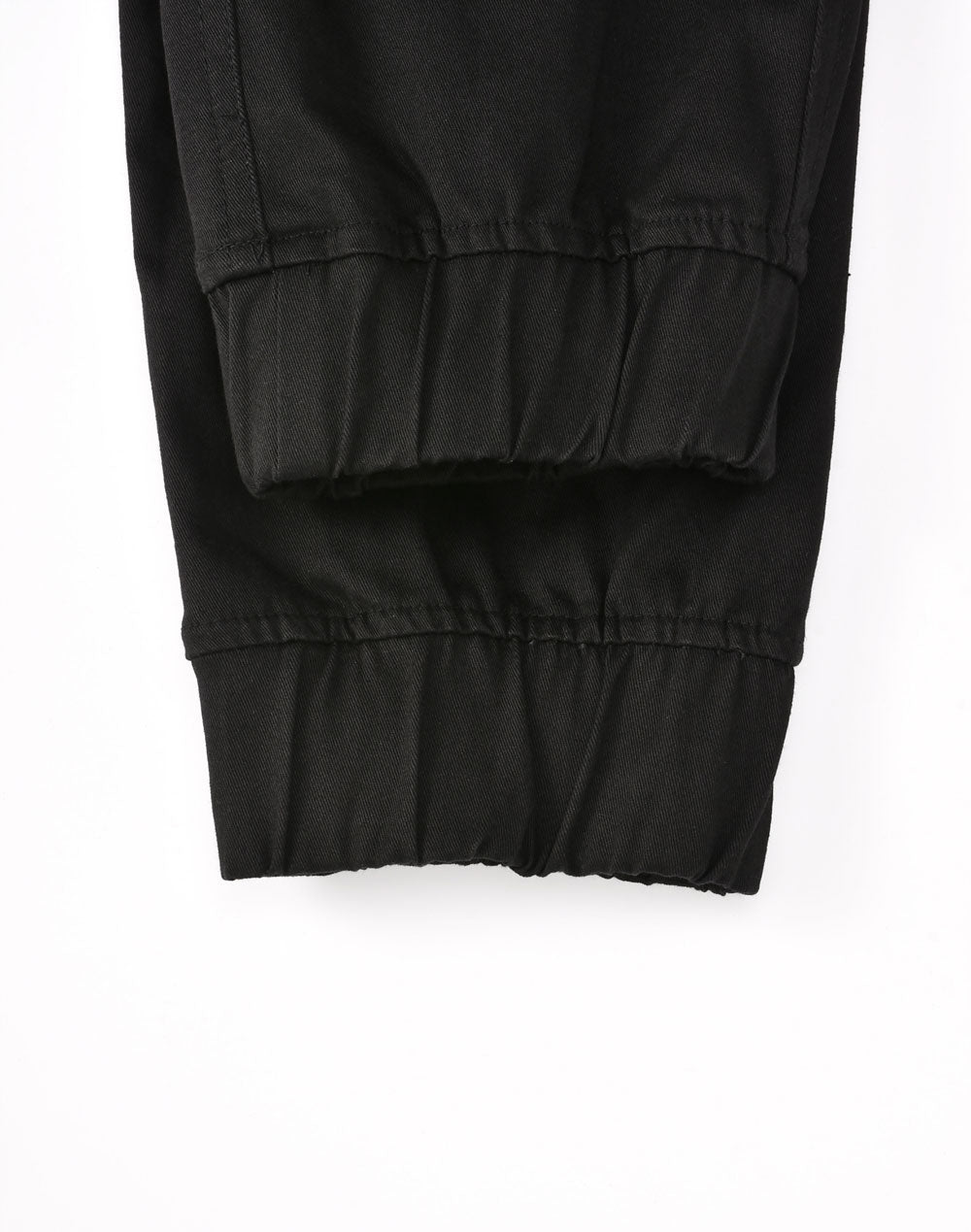 Unisex Cotton Stretch Drill Cuffed Work Pants - Black - View