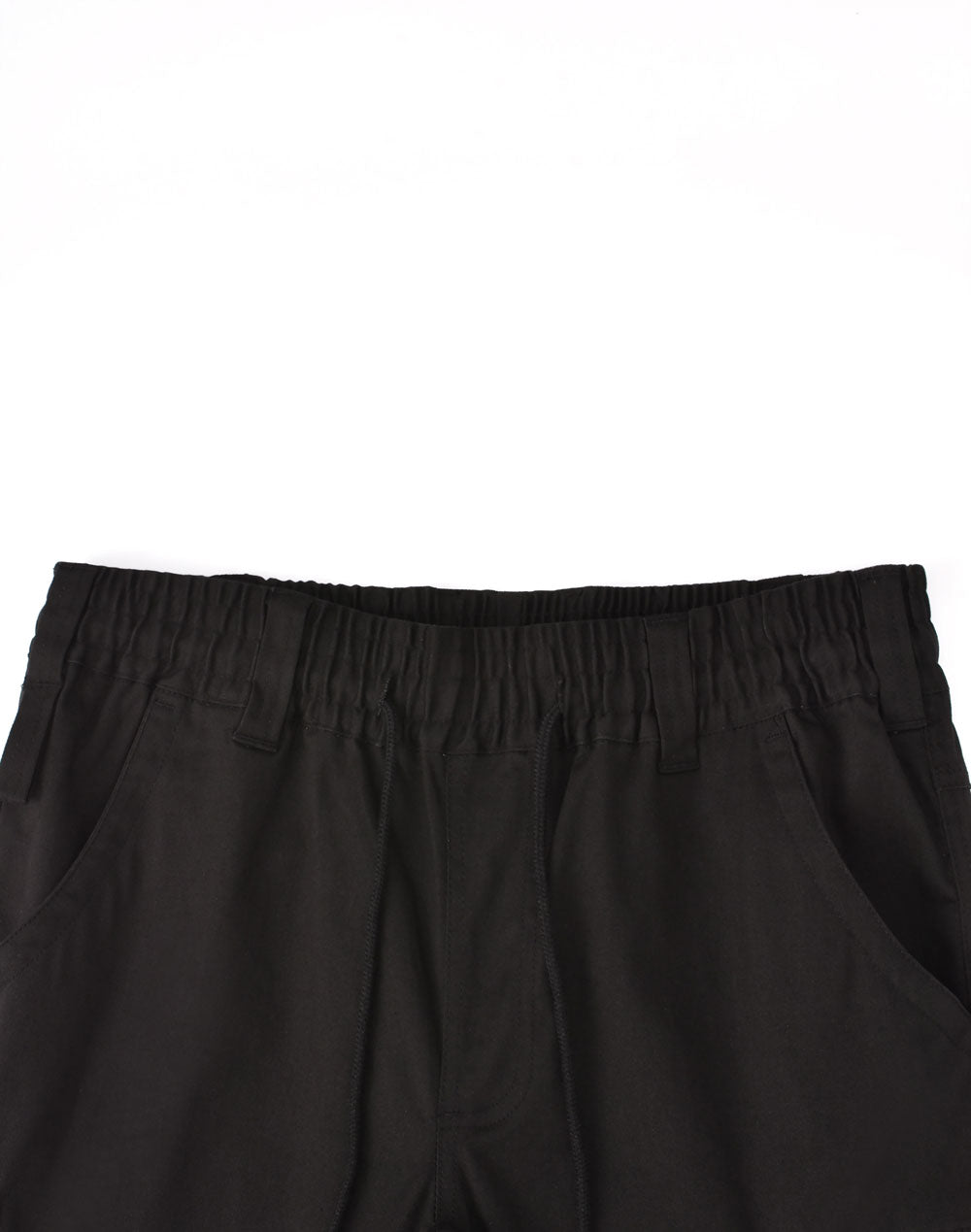 Unisex Cotton Stretch Drill Cuffed Work Pants - Black - View