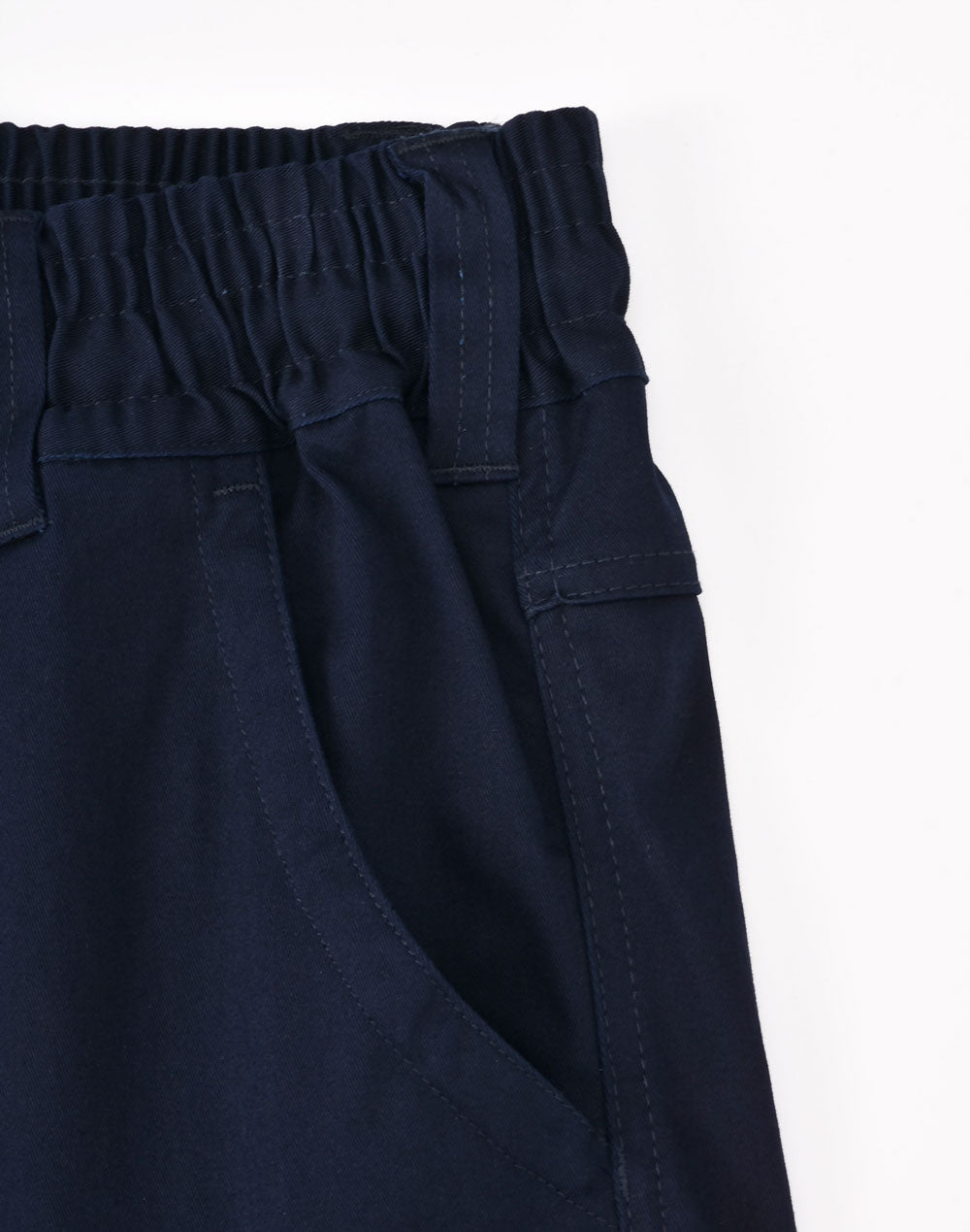 Unisex Cotton Stretch Drill Cuffed Work Pants - Navy - View