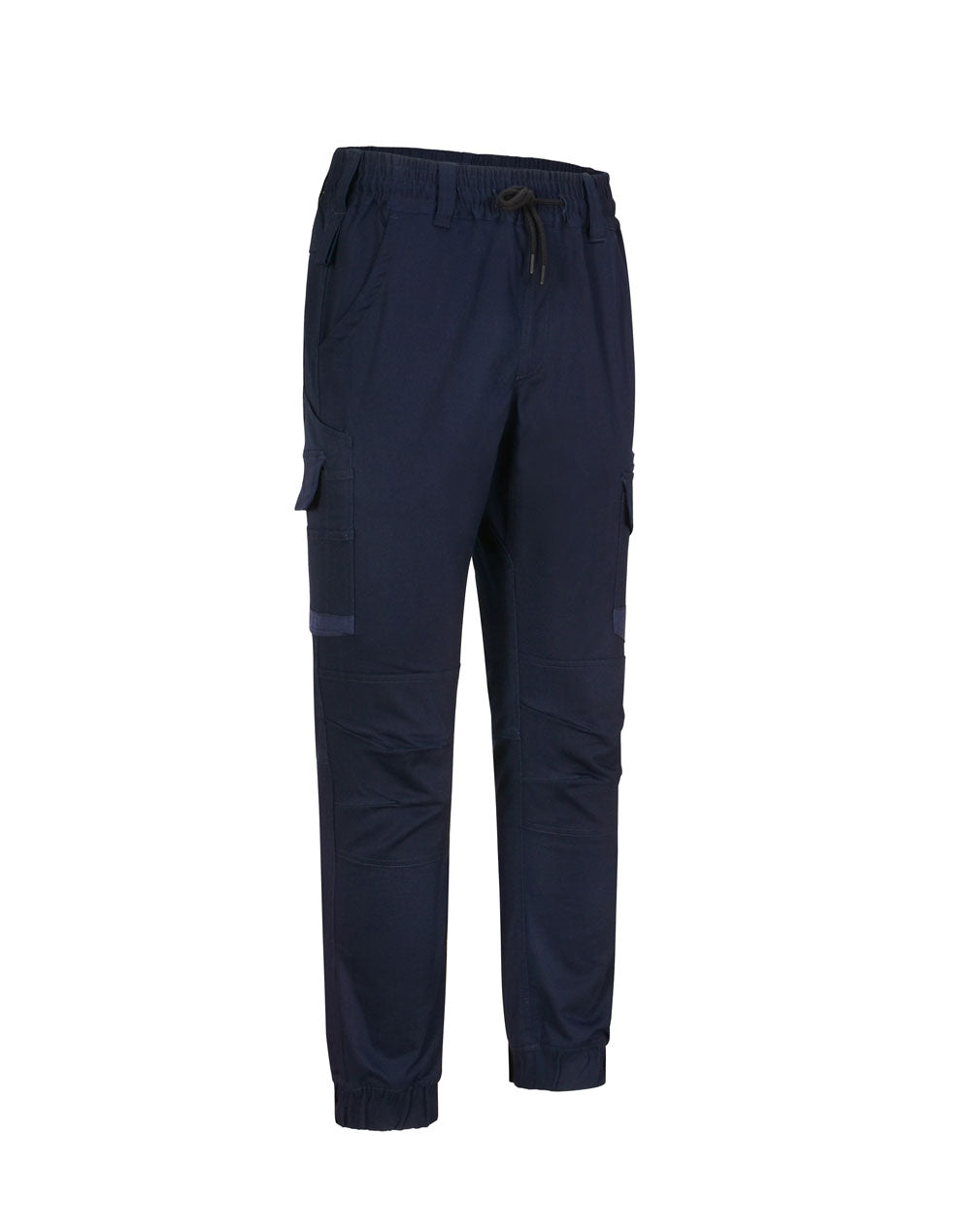 Unisex Cotton Stretch Drill Cuffed Work Pants - Navy - View