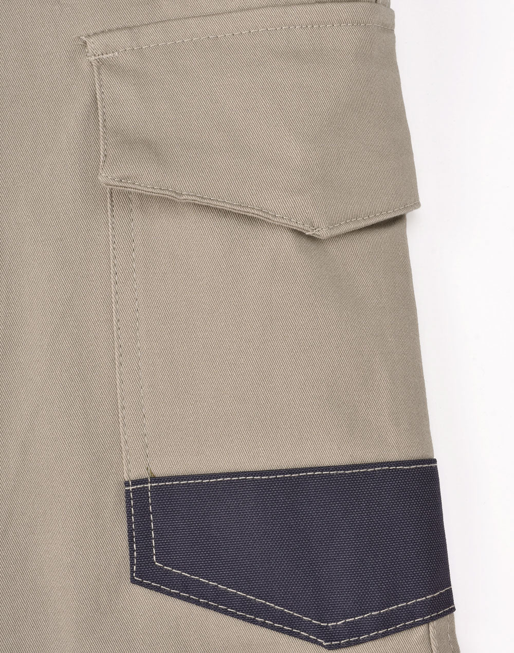 Unisex Cotton Stretch Drill Cuffed Work Pants - Sand - View