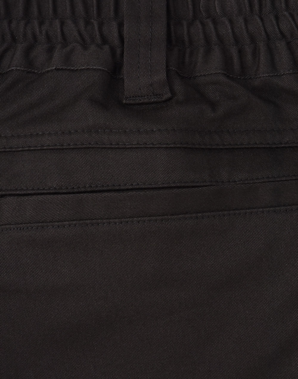 Unisex Cotton Stretch Drill Cuffed Work Shorts - Black - Back