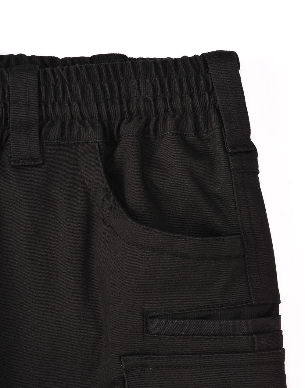 Unisex Cotton Stretch Drill Cuffed Work Shorts - Black - View