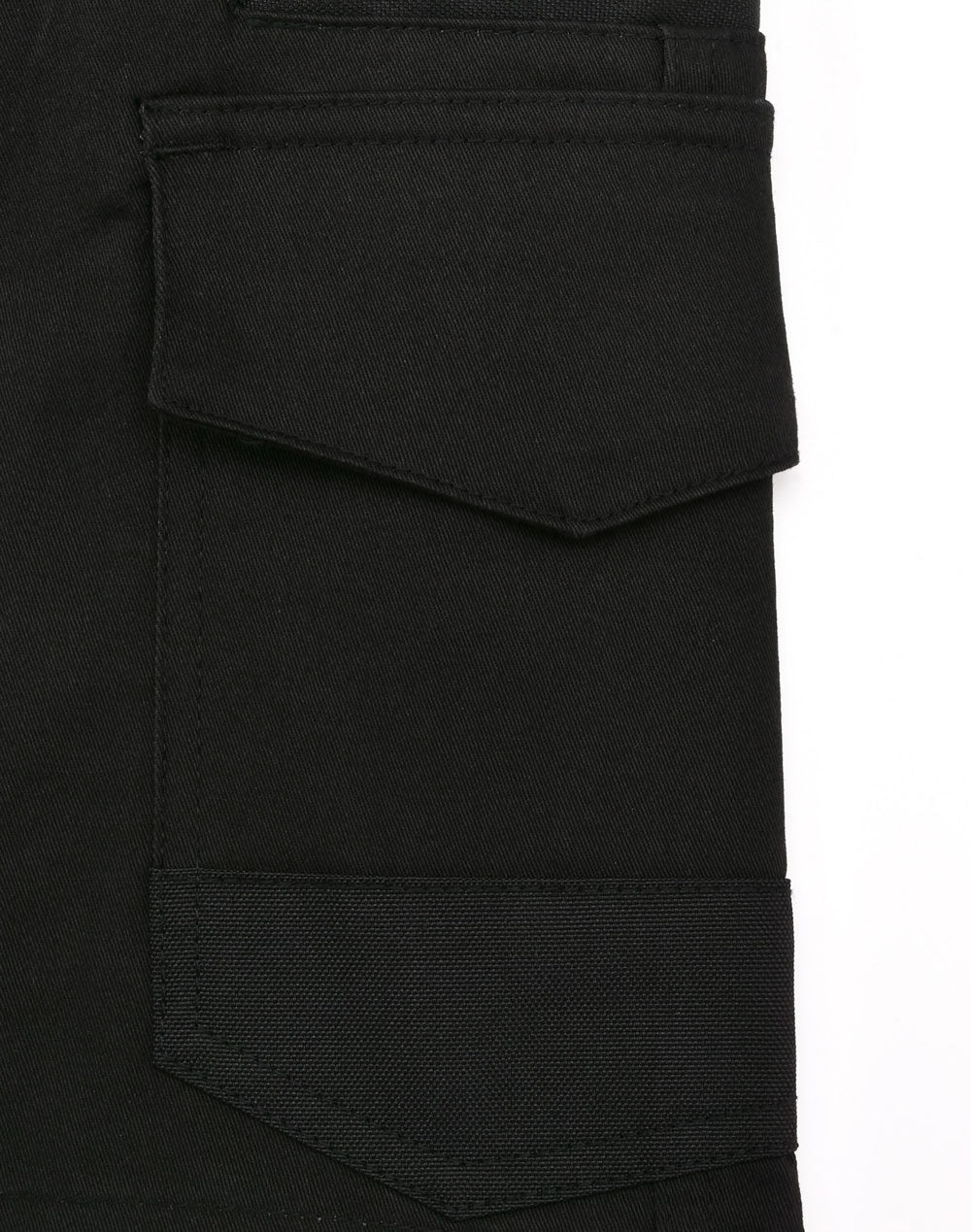 Unisex Cotton Stretch Drill Cuffed Work Shorts - Black - View