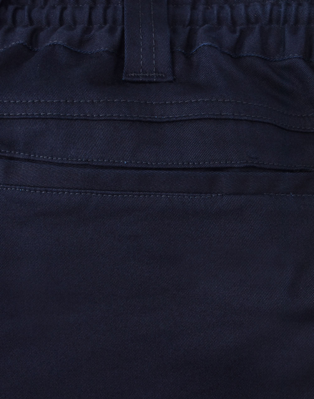 Unisex Cotton Stretch Drill Cuffed Work Shorts - Navy - Back