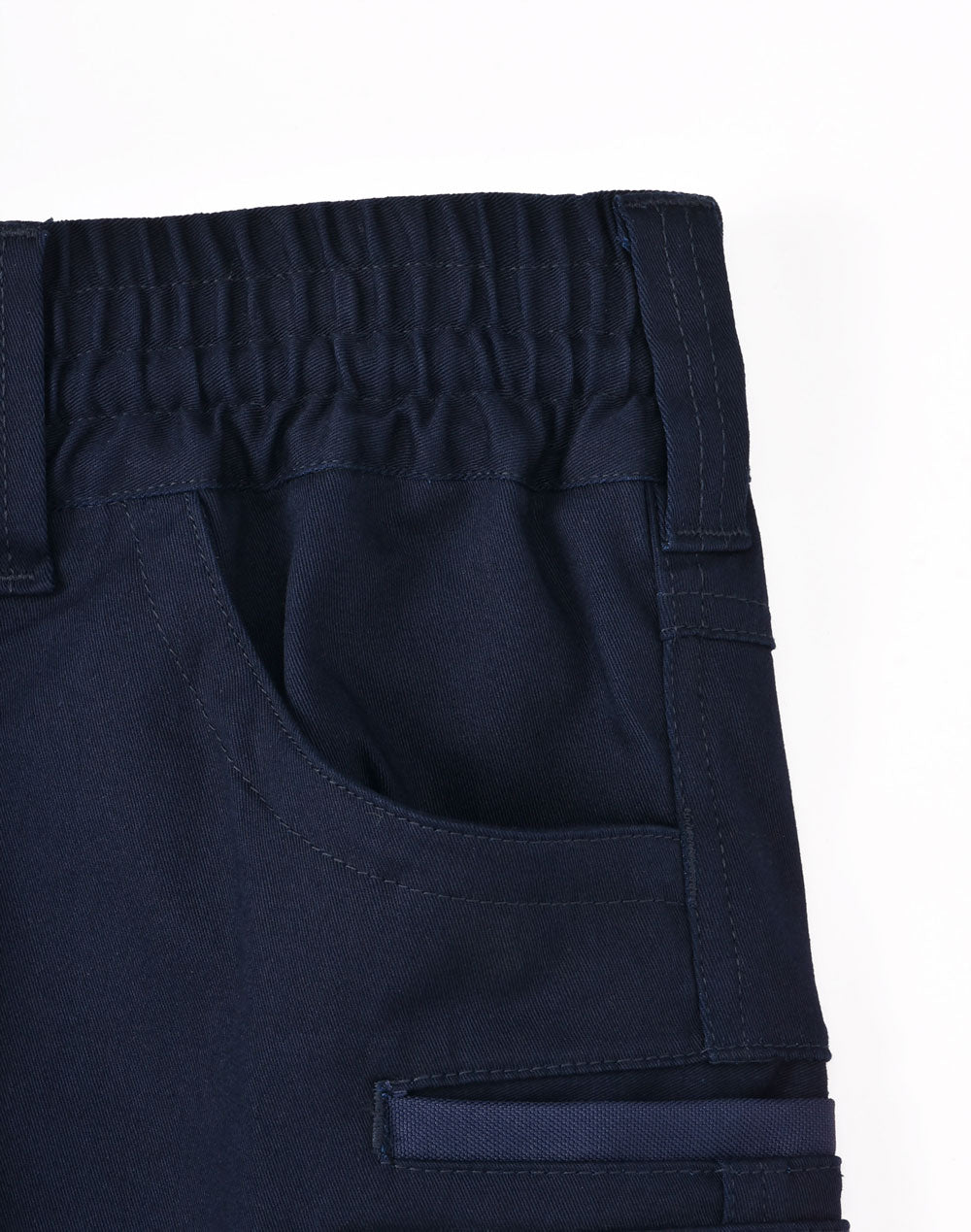 Unisex Cotton Stretch Drill Cuffed Work Shorts - Navy - View