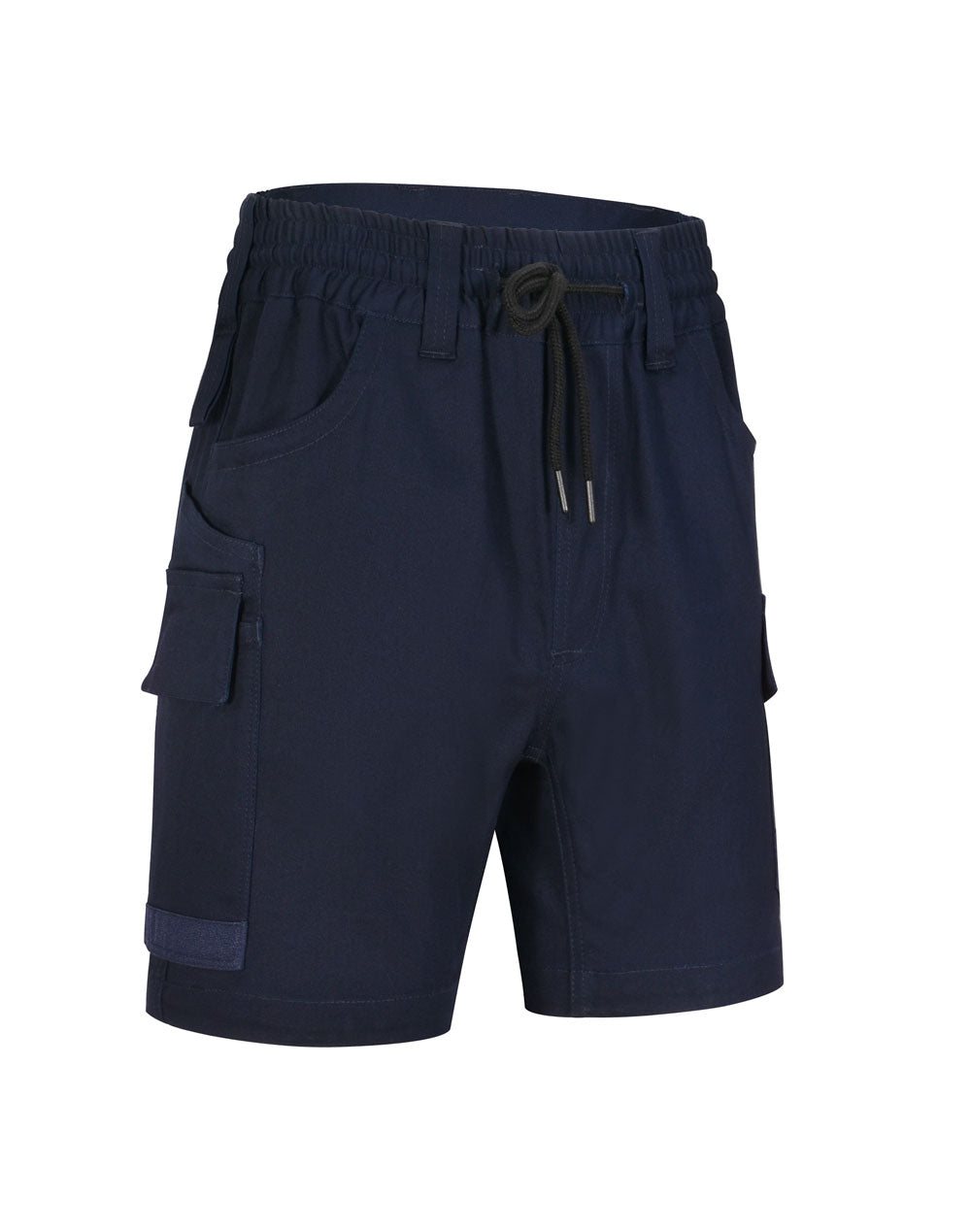 Unisex Cotton Stretch Drill Cuffed Work Shorts - Navy - View
