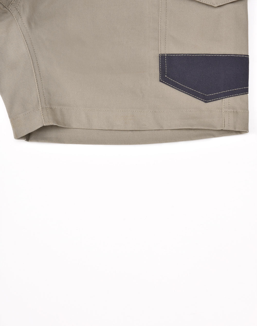Unisex Cotton Stretch Drill Cuffed Work Shorts - Sand - View