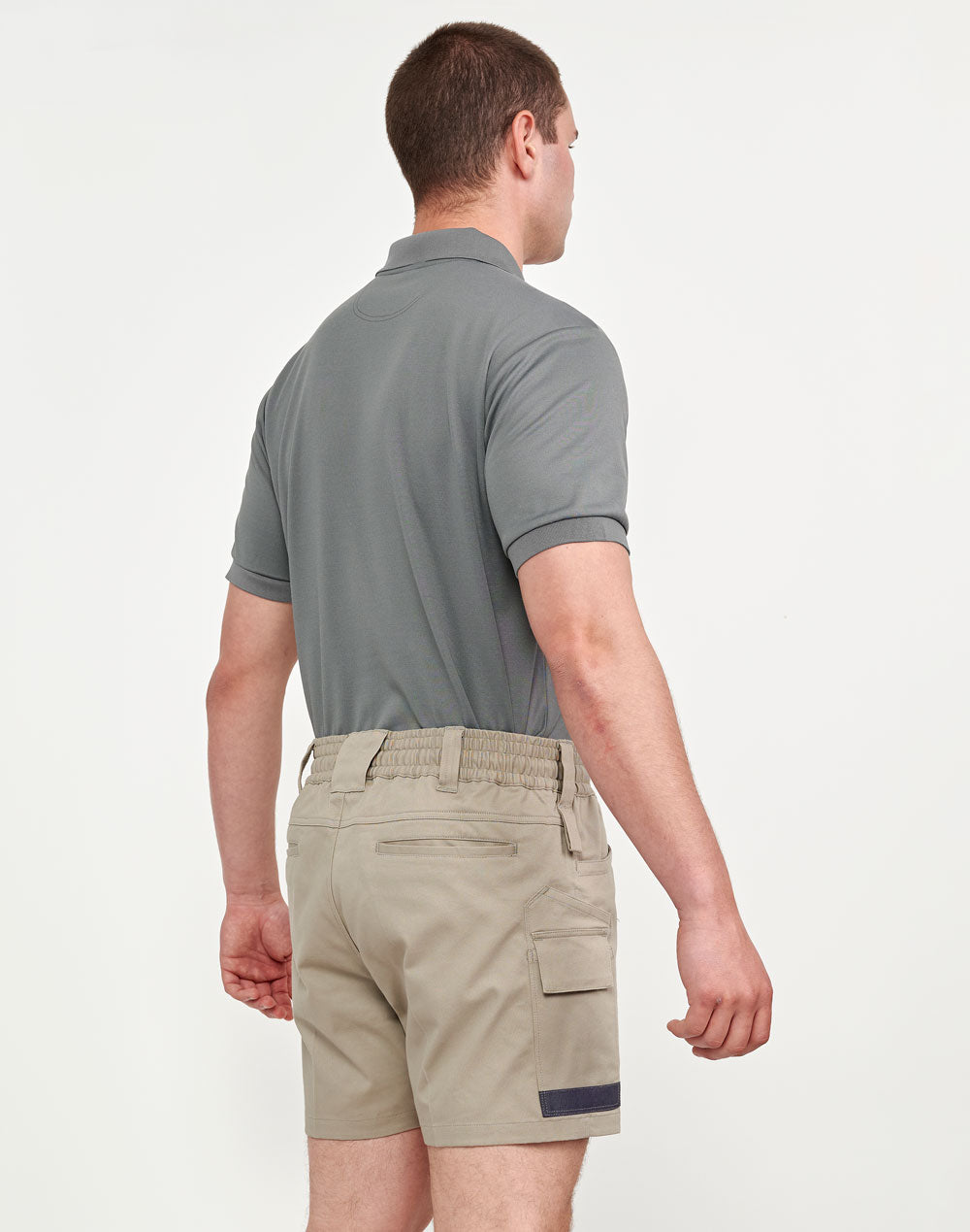 Unisex Cotton Stretch Drill Cuffed Work Shorts - Back