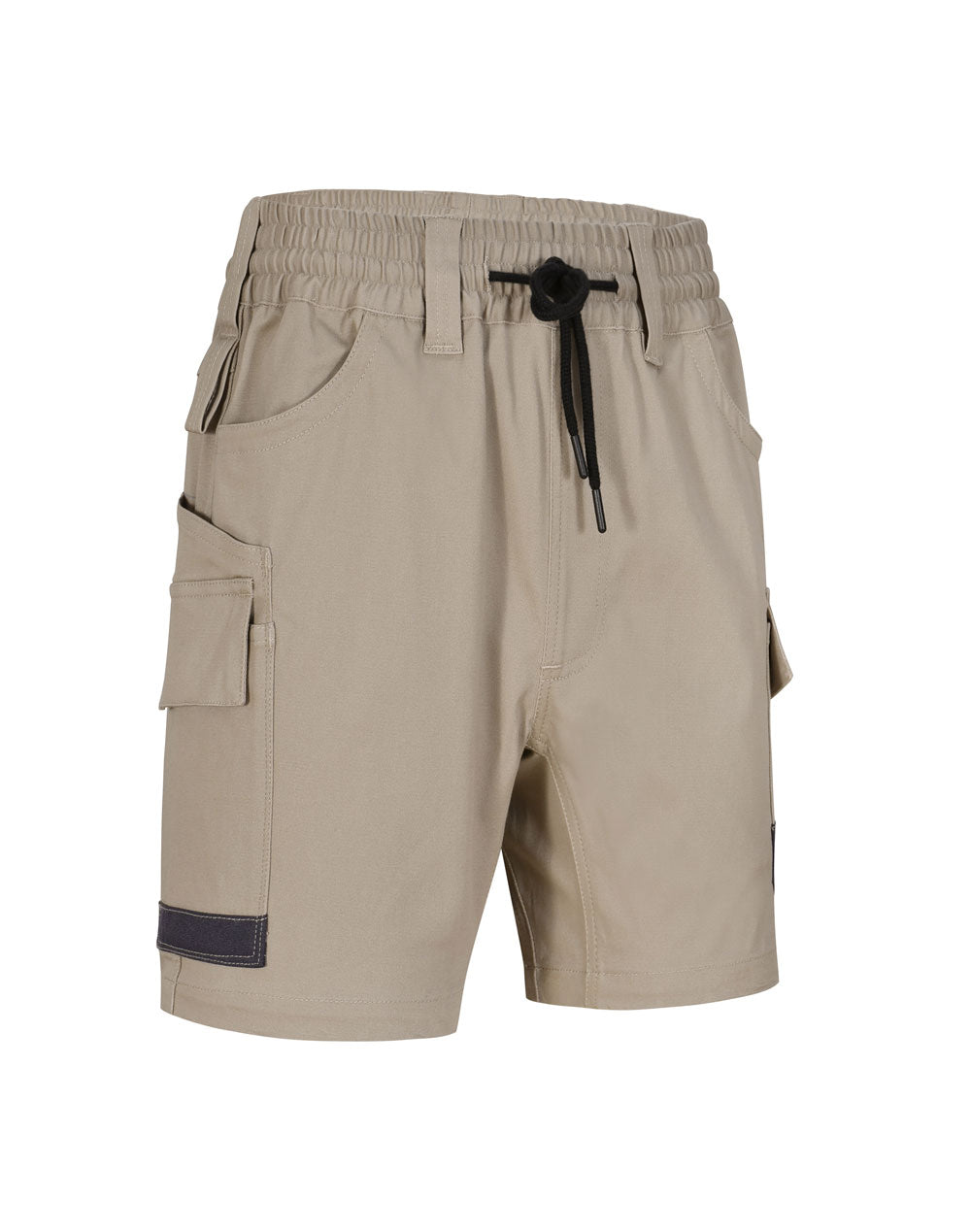 Unisex Cotton Stretch Drill Cuffed Work Shorts - Sand - View