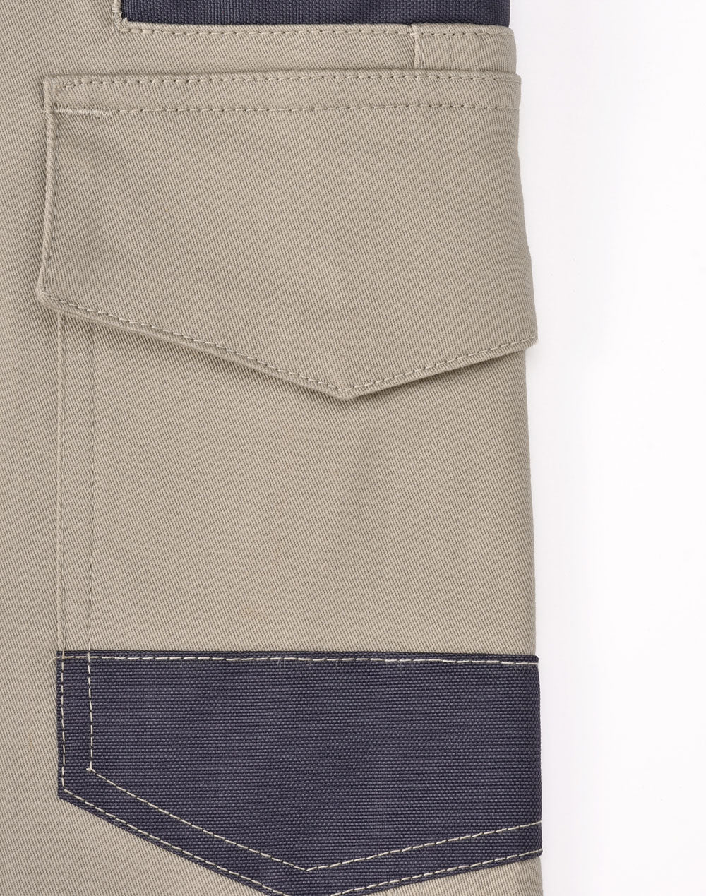 Unisex Cotton Stretch Drill Cuffed Work Shorts - Sand - View
