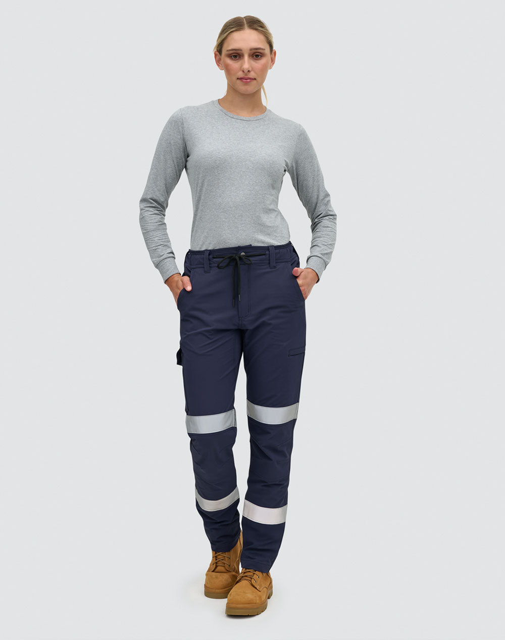 Unisex Dwr Water Repellent Flexi Work Pants with Tapes - view
