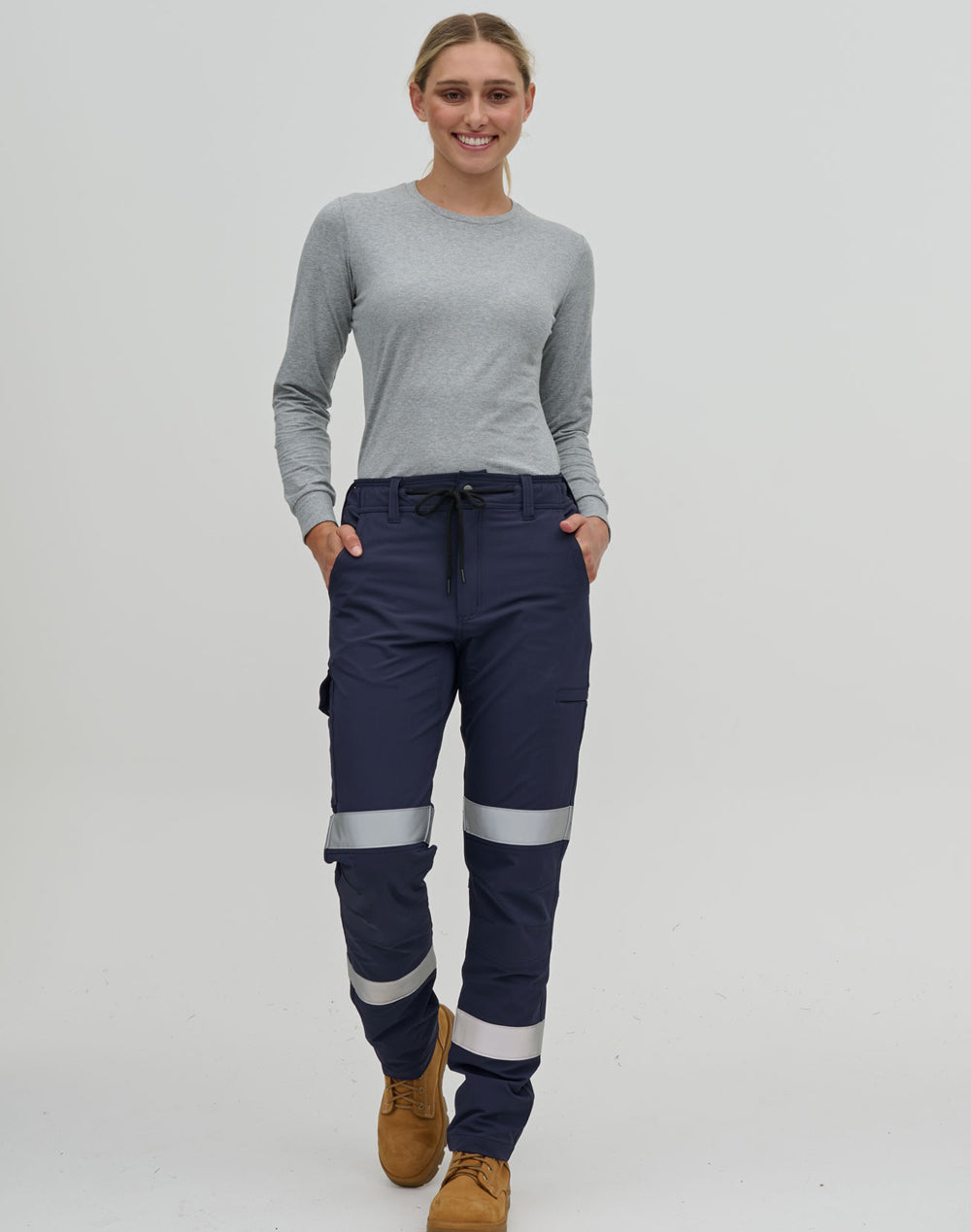 Unisex Dwr Water Repellent Flexi Work Pants with Tapes - view