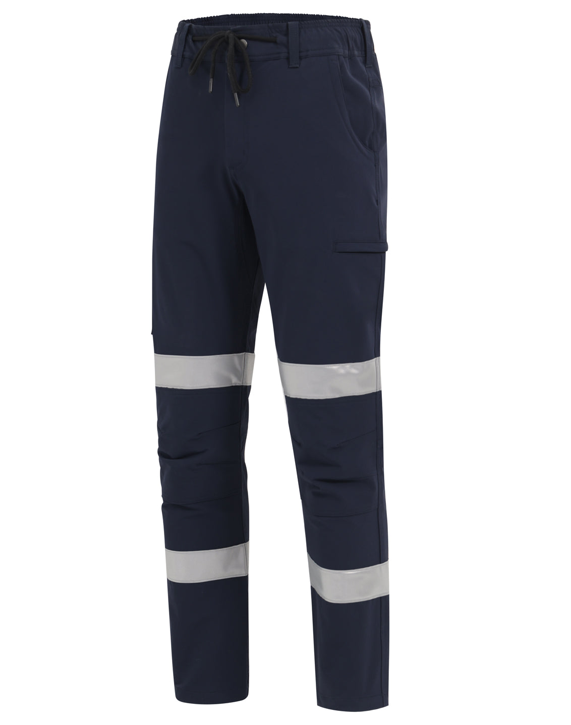 Unisex Dwr Water Repellent Flexi Work Pants with Tapes - Navy - View