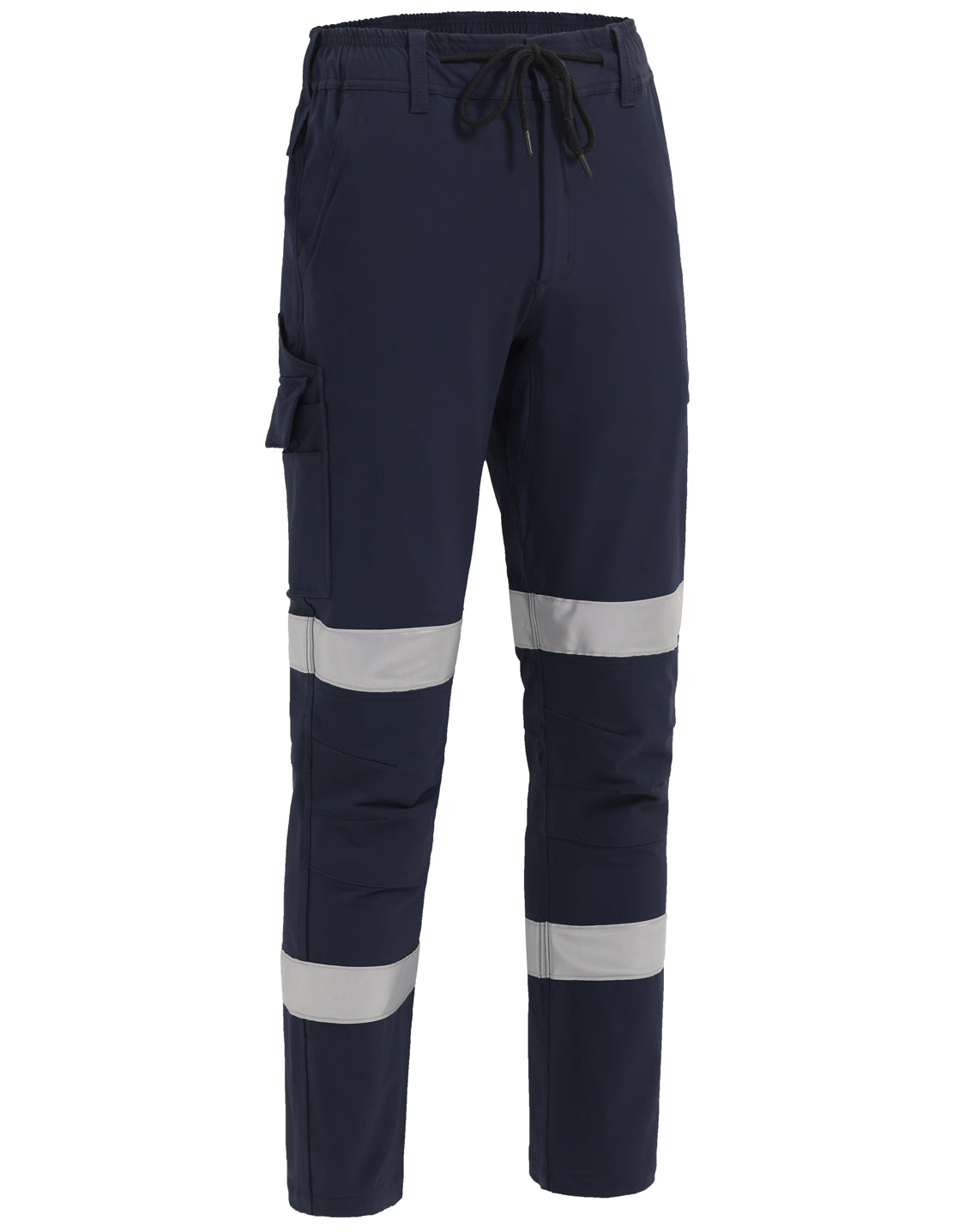 Unisex Dwr Water Repellent Flexi Work Pants with Tapes - Navy - Front