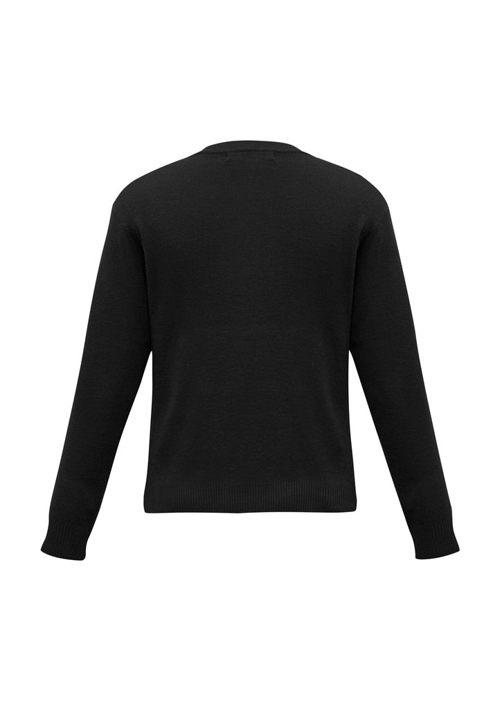 Woolmix Mens Knit Pullover - Black - Back