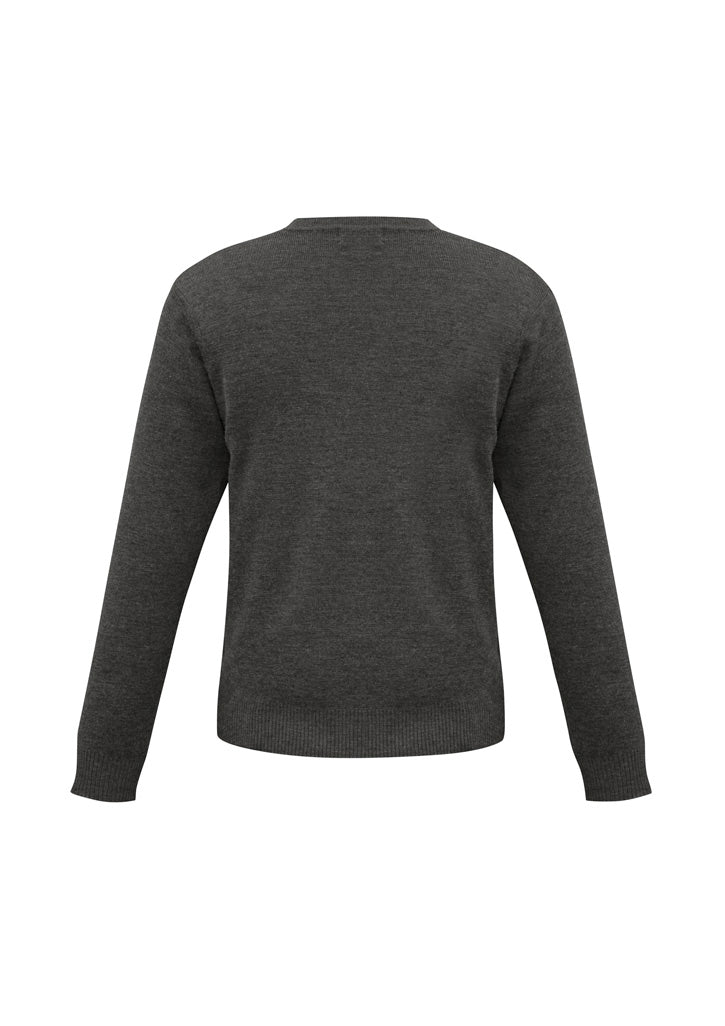 Woolmix Mens Knit Pullover - Charcoal - Back
