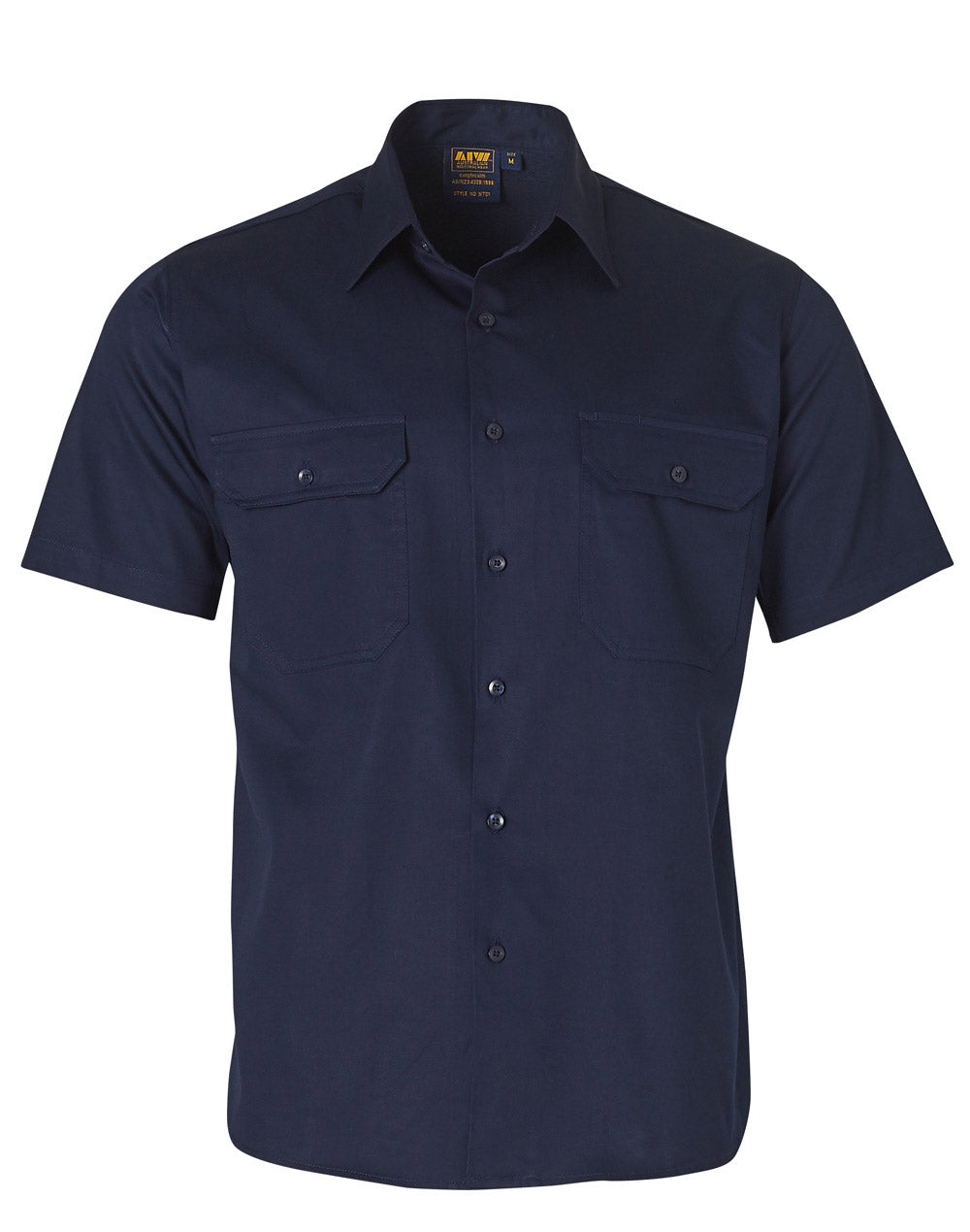 Cotton Work Shirt - Navy - Front