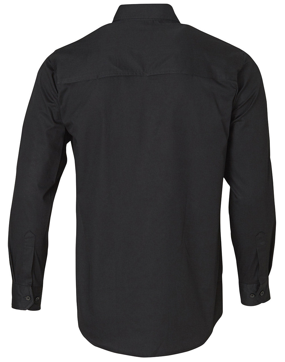 Cotton Work Shirt - Black - Back