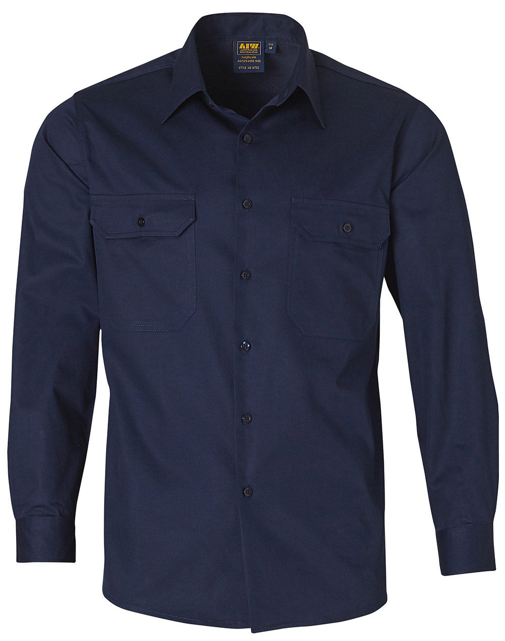 Cotton Work Shirt - Navy - Front