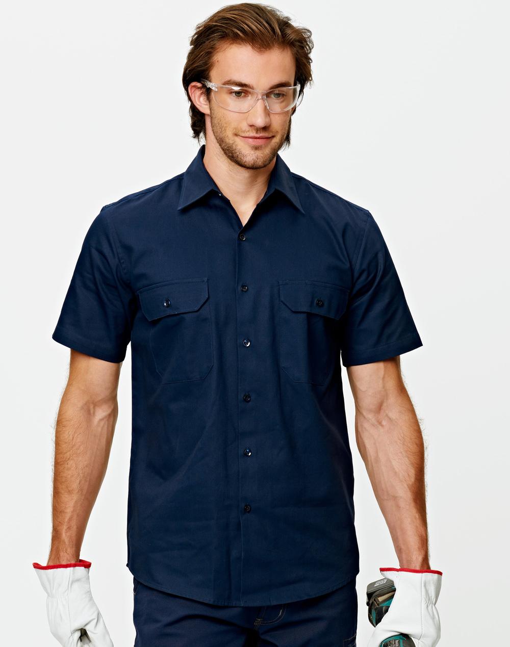 Wt03 Cotton Drill Short Sleeve Work Shirt