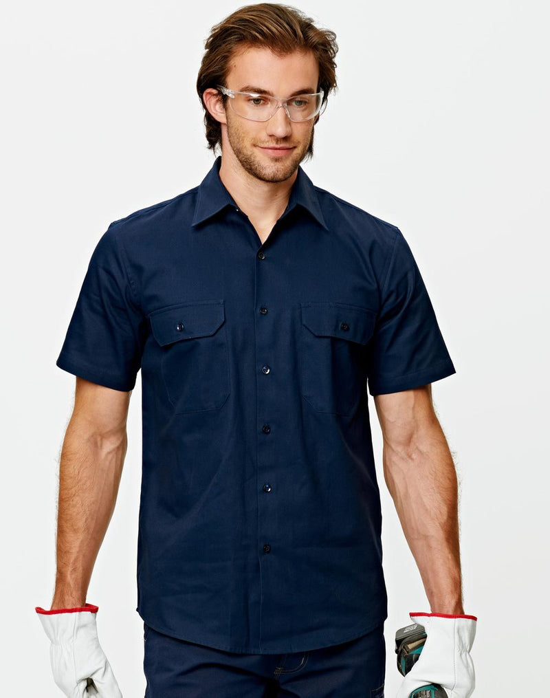 Wt03 Cotton Drill Short Sleeve Work Shirt