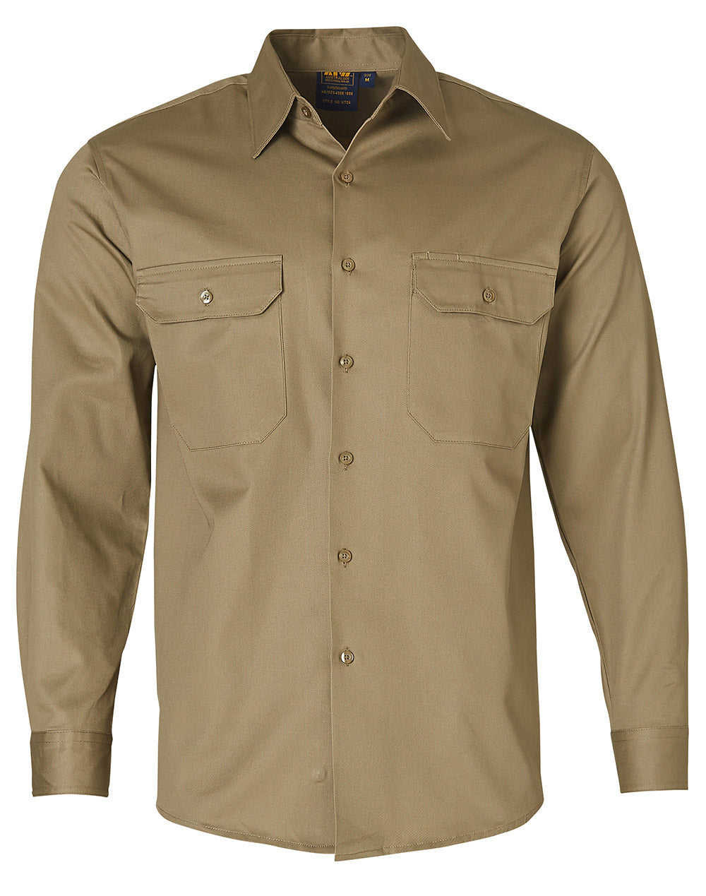 Wt04 Cotton Drill Work Shirt - Khaki - Front