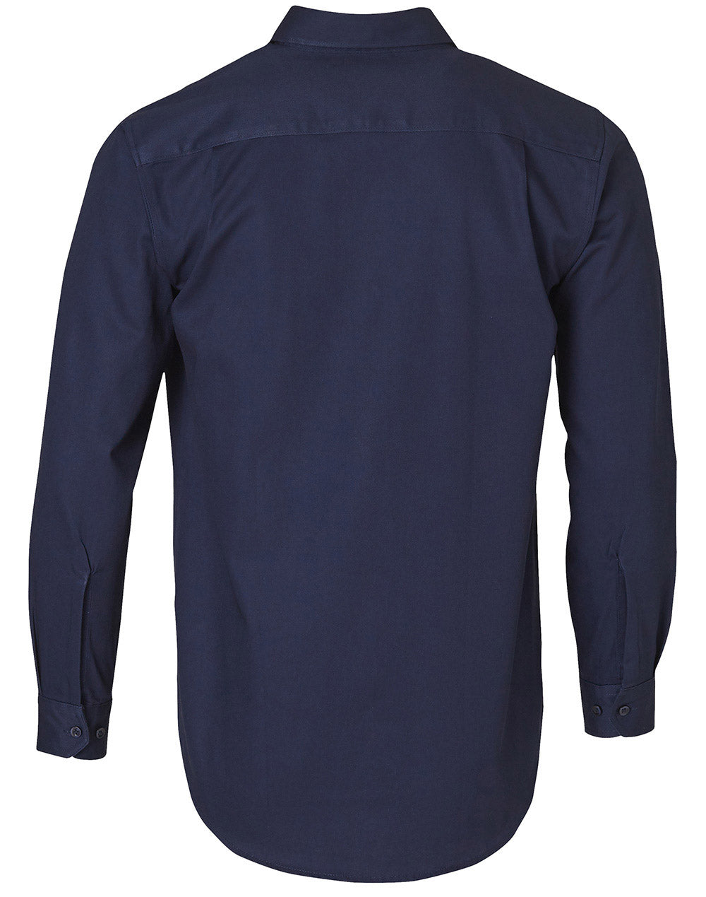 Wt04 Cotton Drill Work Shirt - Navy - Back