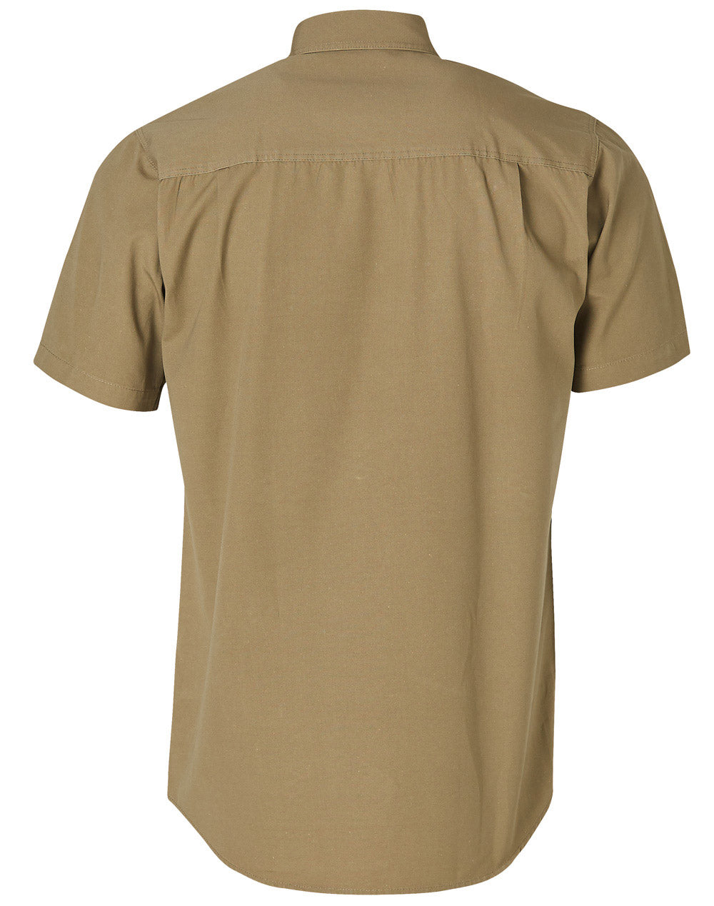 Durable Short Sleeve Work Shirt - Khaki - Back