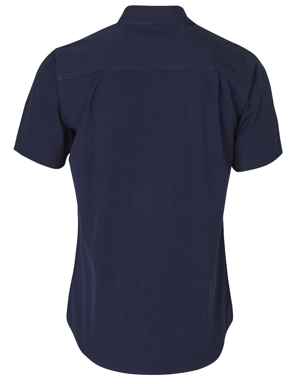 Durable Short Sleeve Work Shirt - Navy - Back