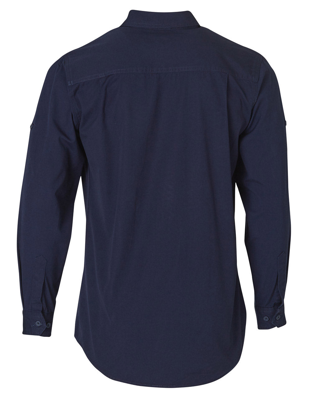 Durable Long Sleeve Work Shirt - Navy - Back