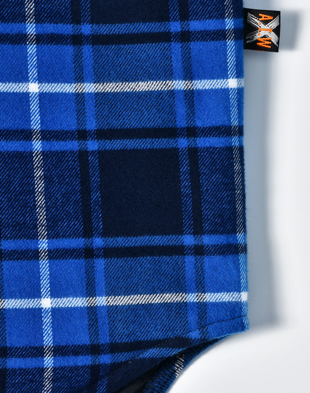 Unisex Quilted Flannel Shirt-Style Jacket - Navy/Blue - View