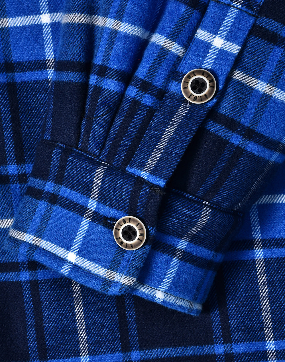 Unisex Quilted Flannel Shirt-Style Jacket - Navy/Blue - View