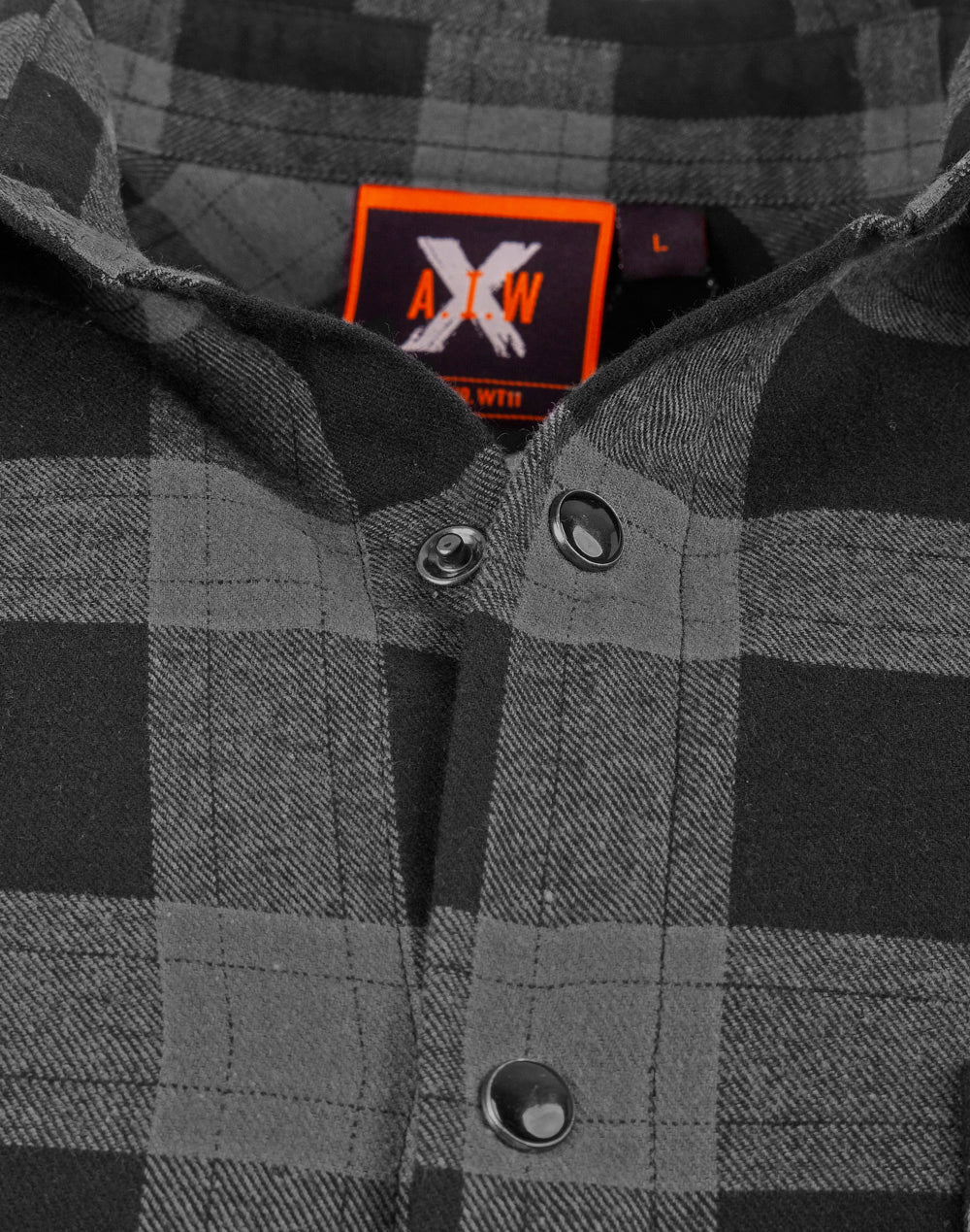 Unisex Classic Flannel Plaid Ls Shirt - Black/Charcoal - View