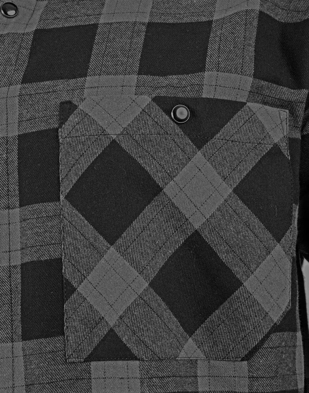 Unisex Classic Flannel Plaid Ls Shirt - Black/Charcoal - View