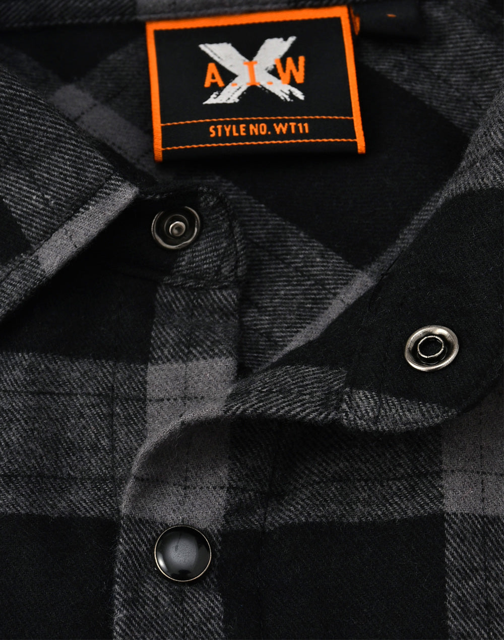Unisex Classic Flannel Plaid Ls Shirt - Black/Charcoal - View