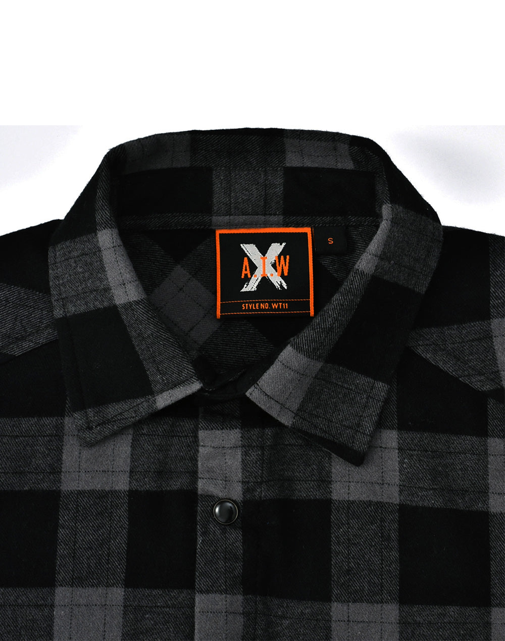 Unisex Classic Flannel Plaid Ls Shirt - Black/Charcoal - View