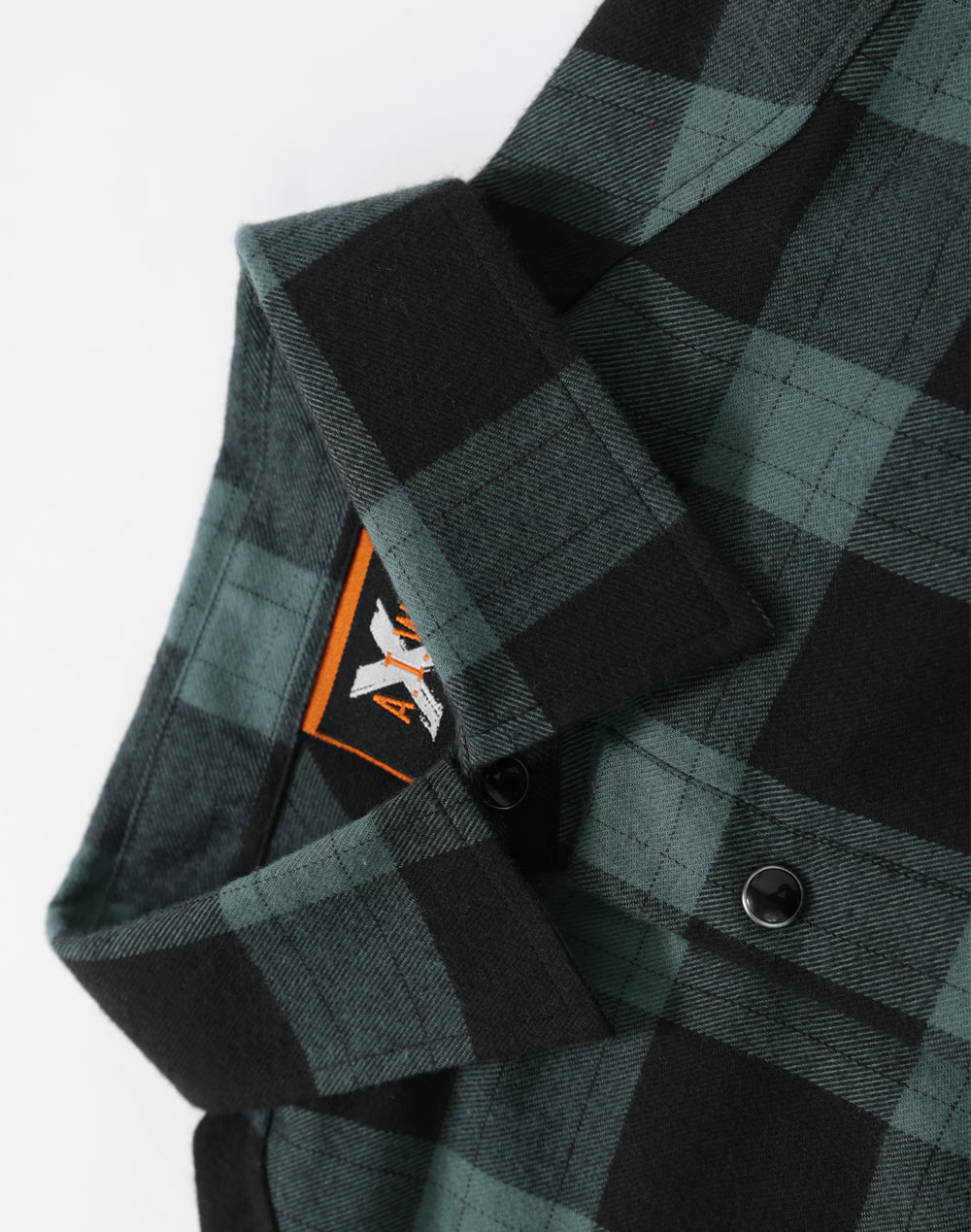 Unisex Classic Flannel Plaid Ls Shirt - Black/Moss - View