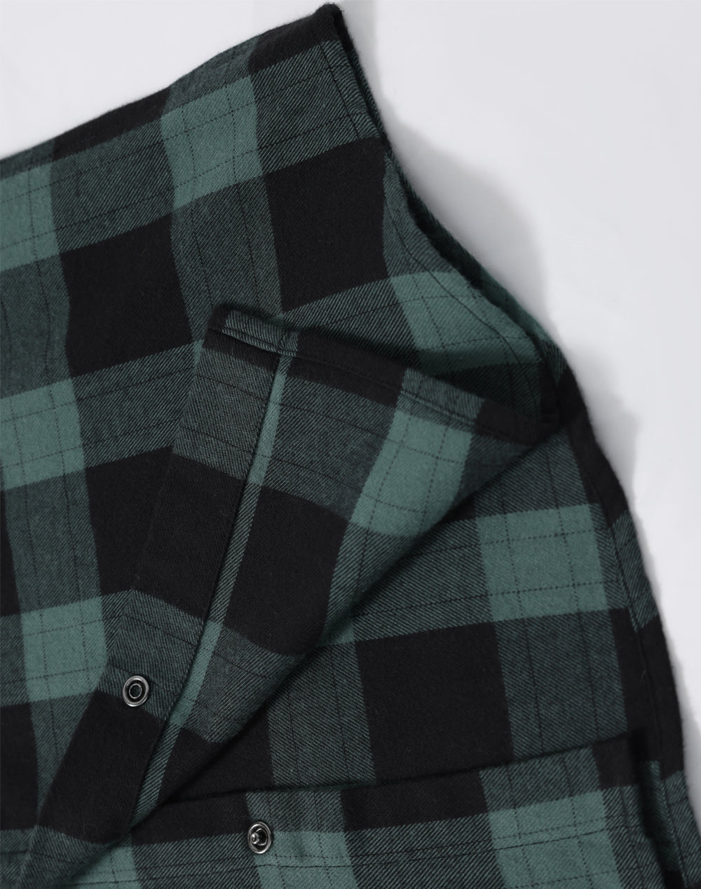 Unisex Classic Flannel Plaid Ls Shirt - Black/Moss - View