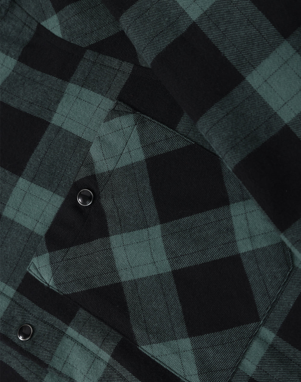 Unisex Classic Flannel Plaid Ls Shirt - Black/Moss - View